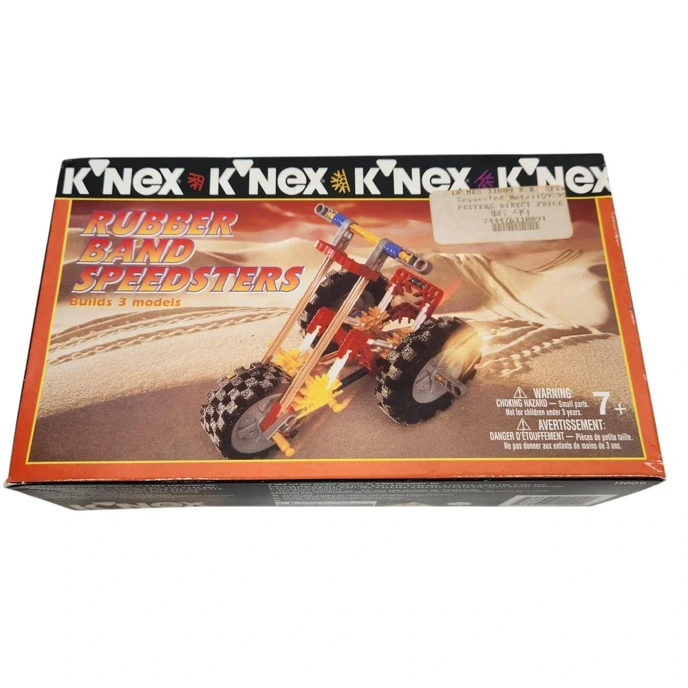 Vintage 1996 K'NEX KINEX Rubber Band Speedsters Building Set Age 7+ Racing Toy